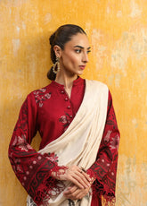 Sahar Winter Dyed Jacquard Viscose 3 Piece Unstitched Suit S25W3PC D-08 ETERNAL ROSE